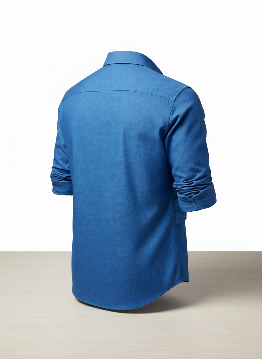 Blue Daily Button-Down Casual Shirt