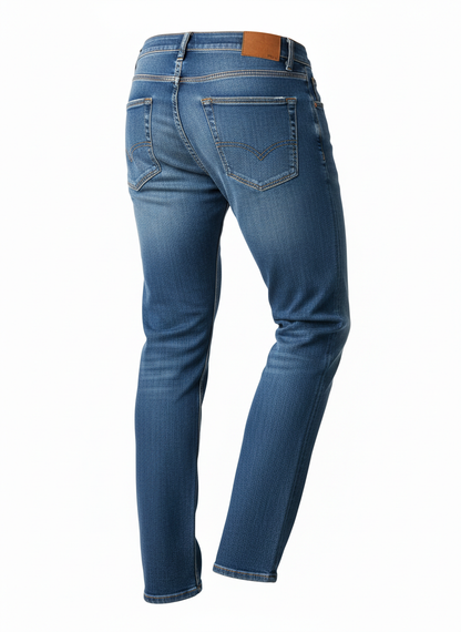 Blue Straight Leg Casual Jeans