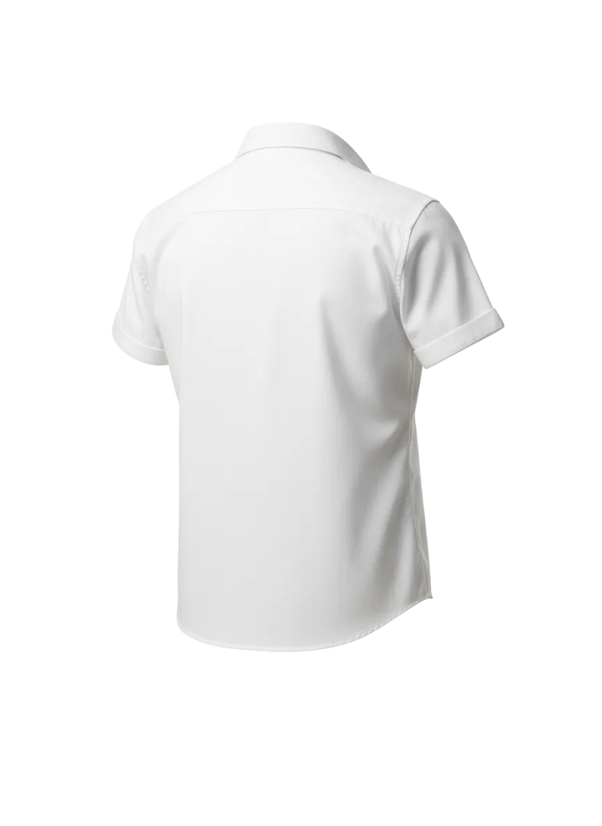 White Short Sleeve Button-Up Shirt