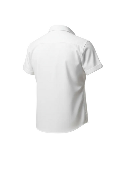 White Short Sleeve Button-Up Shirt