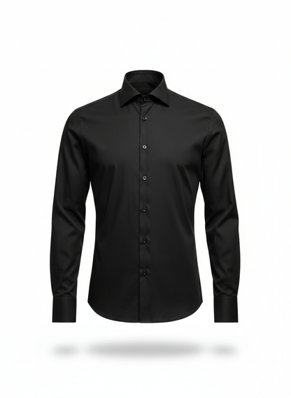 Black Classic Button-Up Formal Shirt