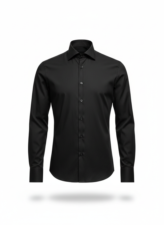 Black Classic Button-Up Formal Shirt